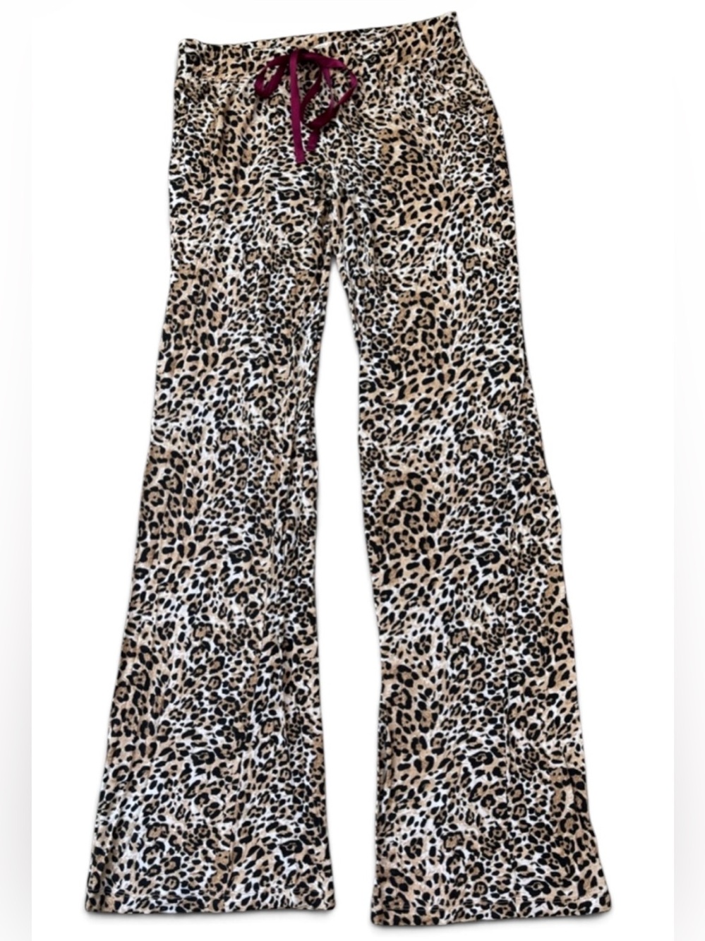 PJ Salvage Leopard Print Lounge Pants XS Wide Leg Tie Waist